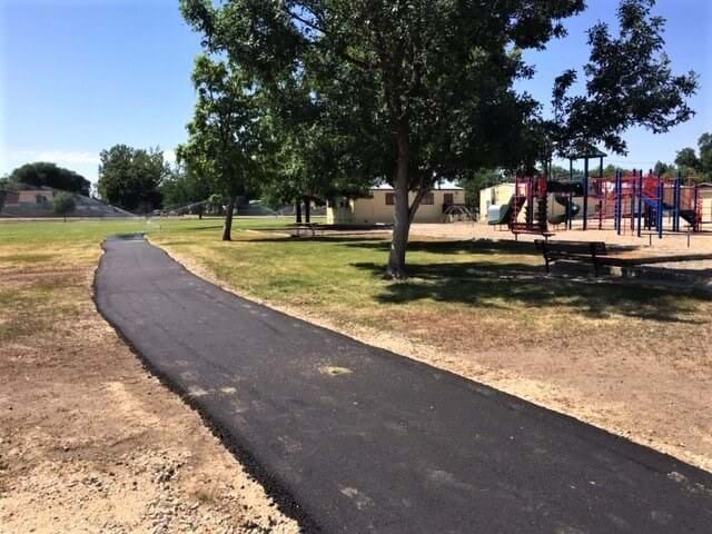 New paved walking path behind Garfield Elementary School