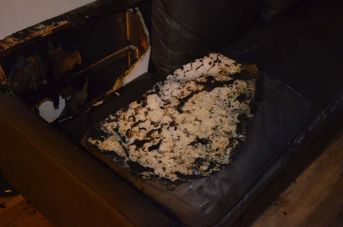 couch fire damage