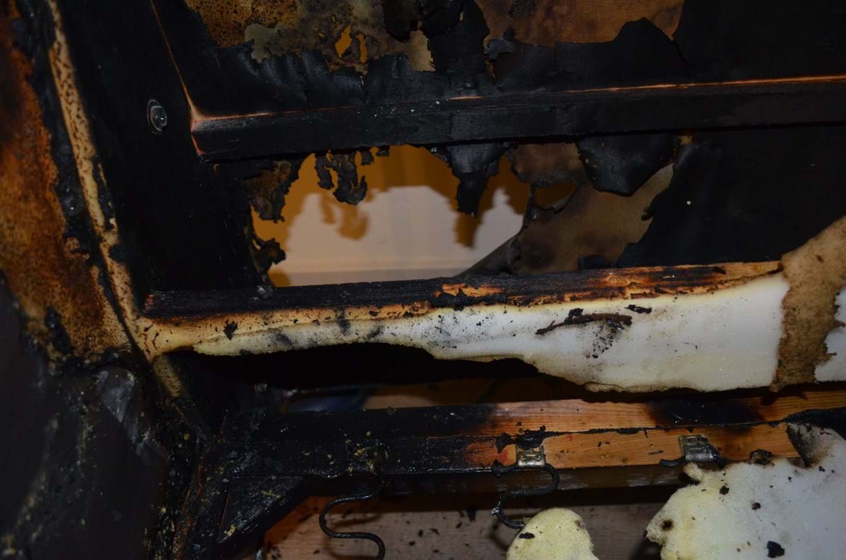 couch fire damage