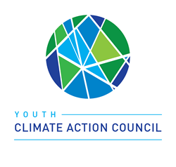 Youth Climate Action Council Logo of shapes making up an image of Earth