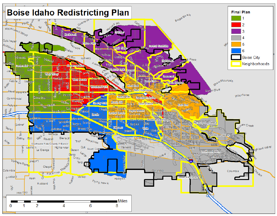 Map showing City Council Redistricting
