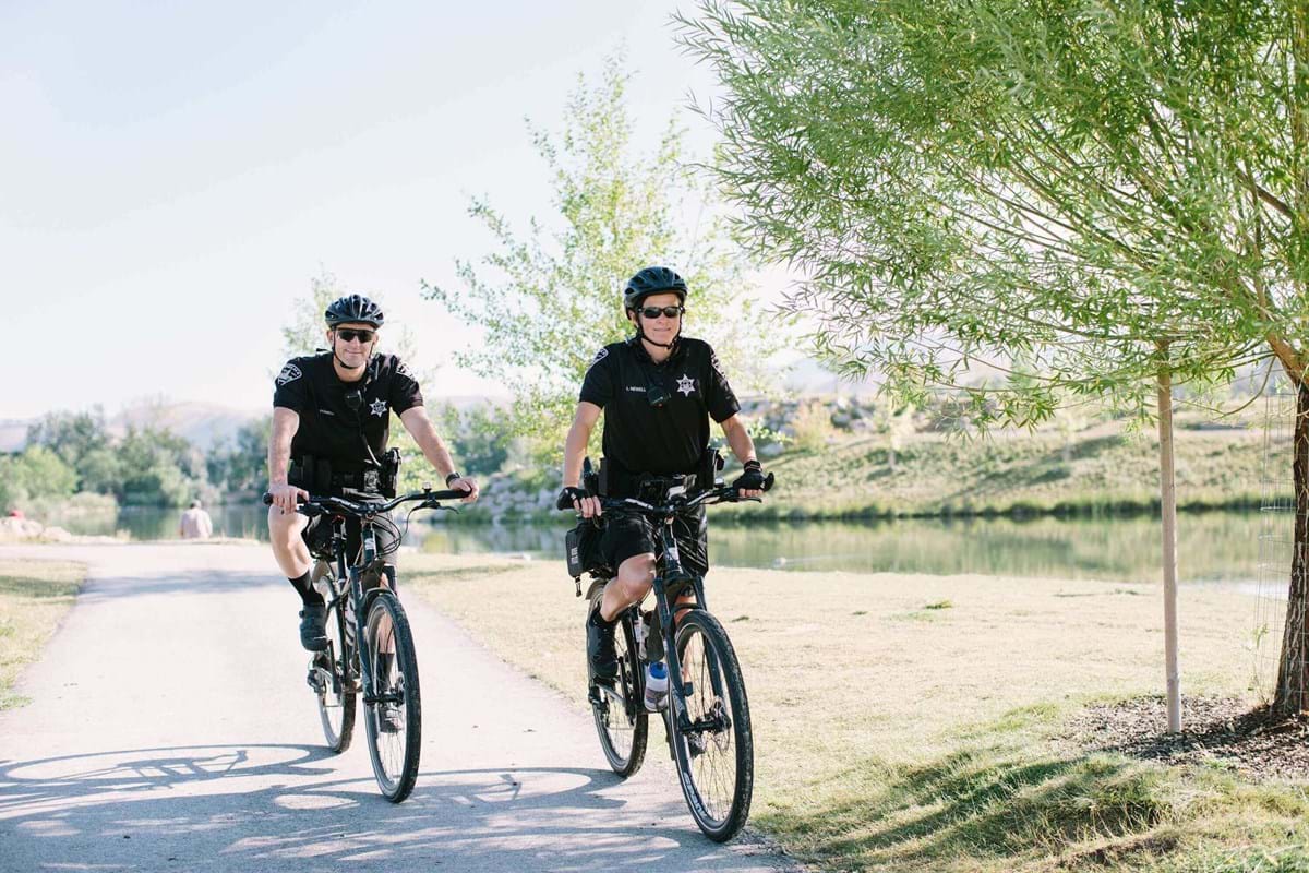 Officers on bikes