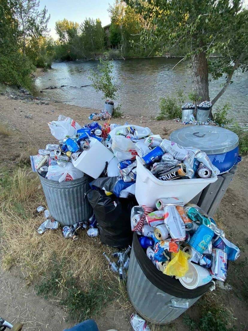 River trash near Baybrook Court Bridge
