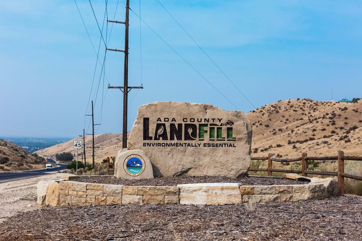 Sign for Ada County Landfill