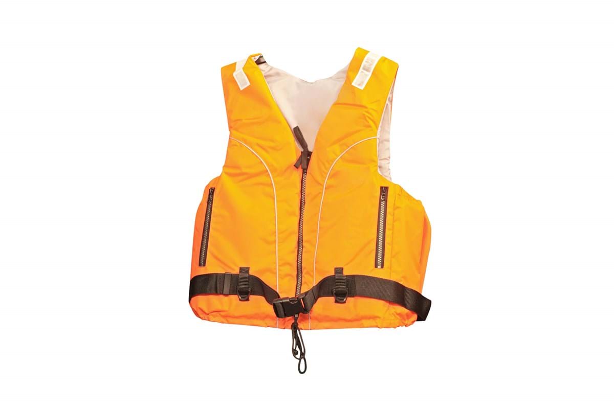 Life vest with zipper and clip