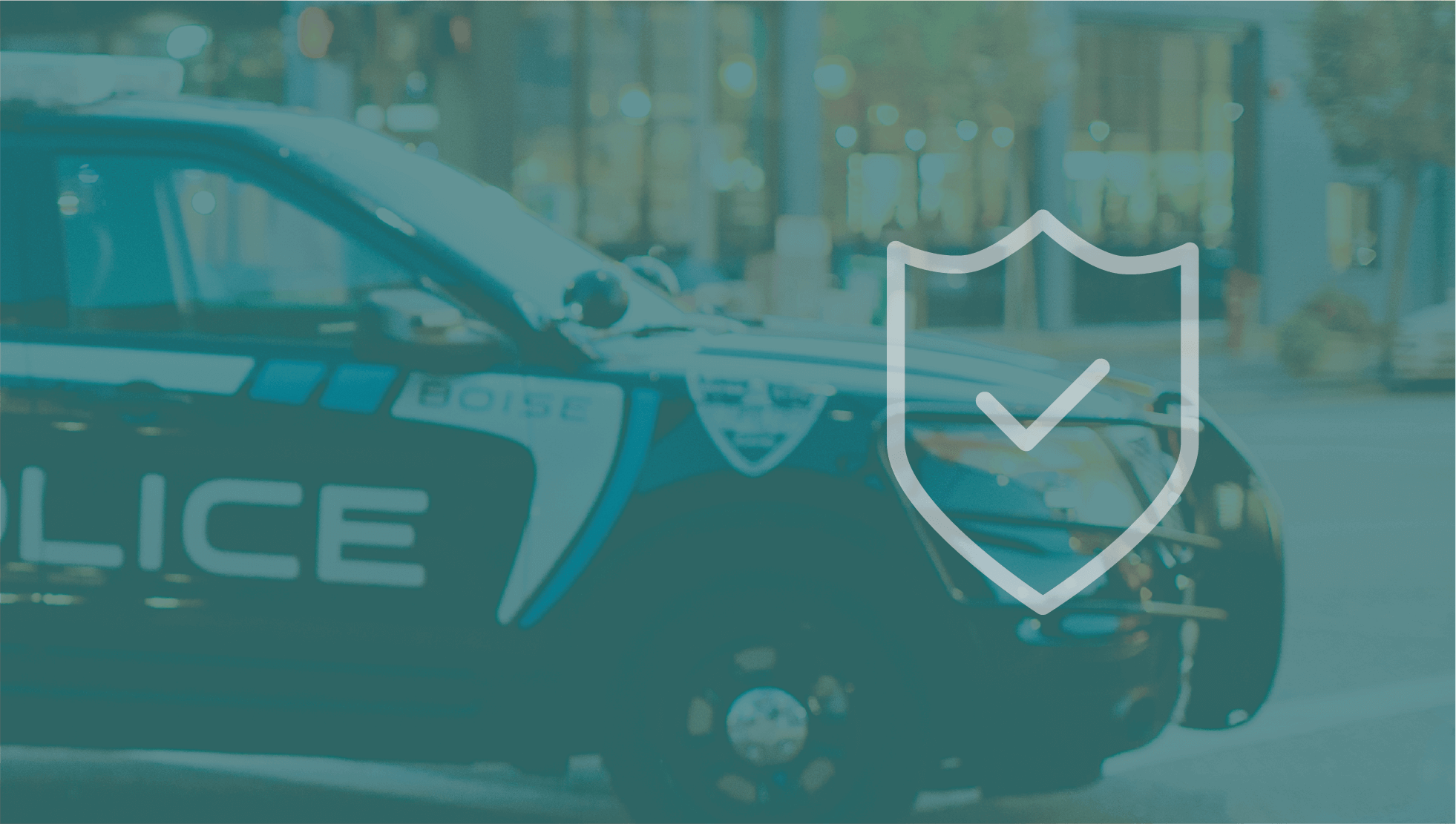 police car with shield icon