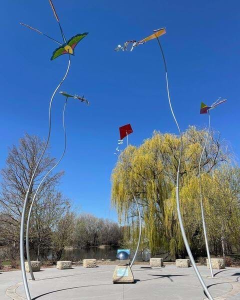 Wind Dance kite sculpture in Julia Davis Park