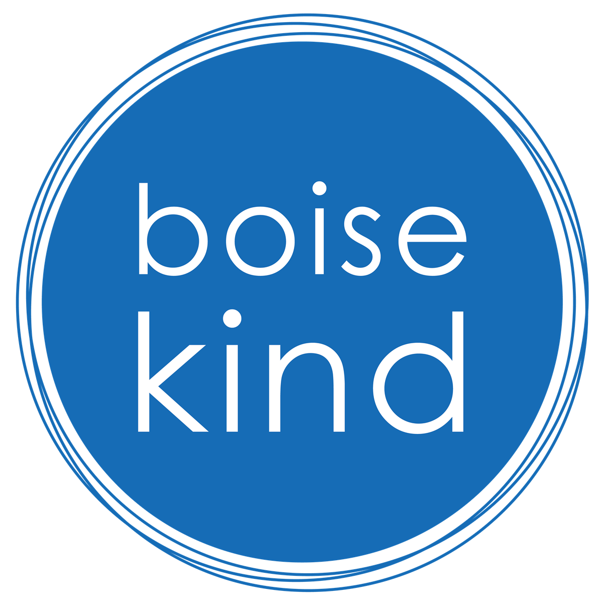 Logo - blue circle with words "Boise Kind"