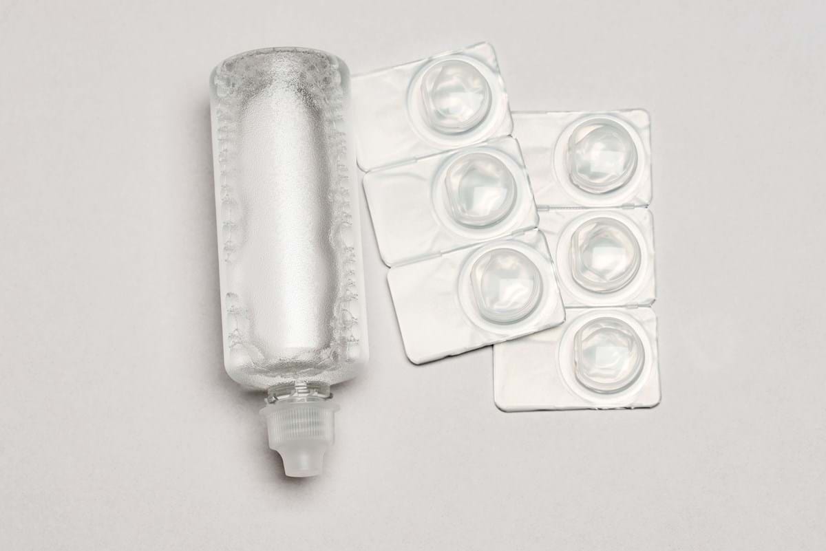 contact lens packaging and a lens solution bottle