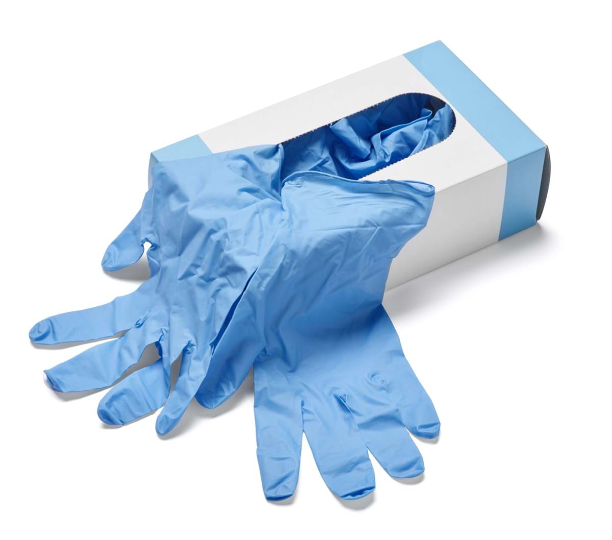 box of blue latex gloves