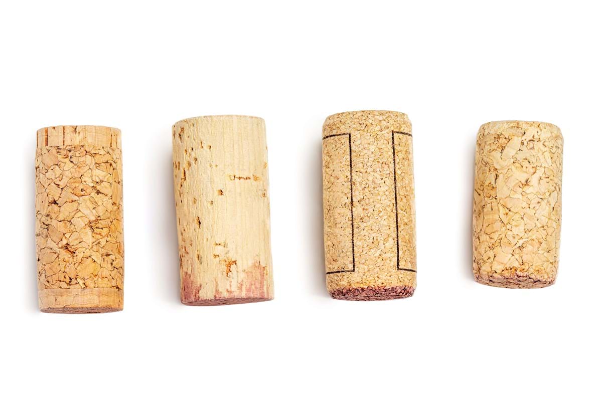wine corks laid out next to each other