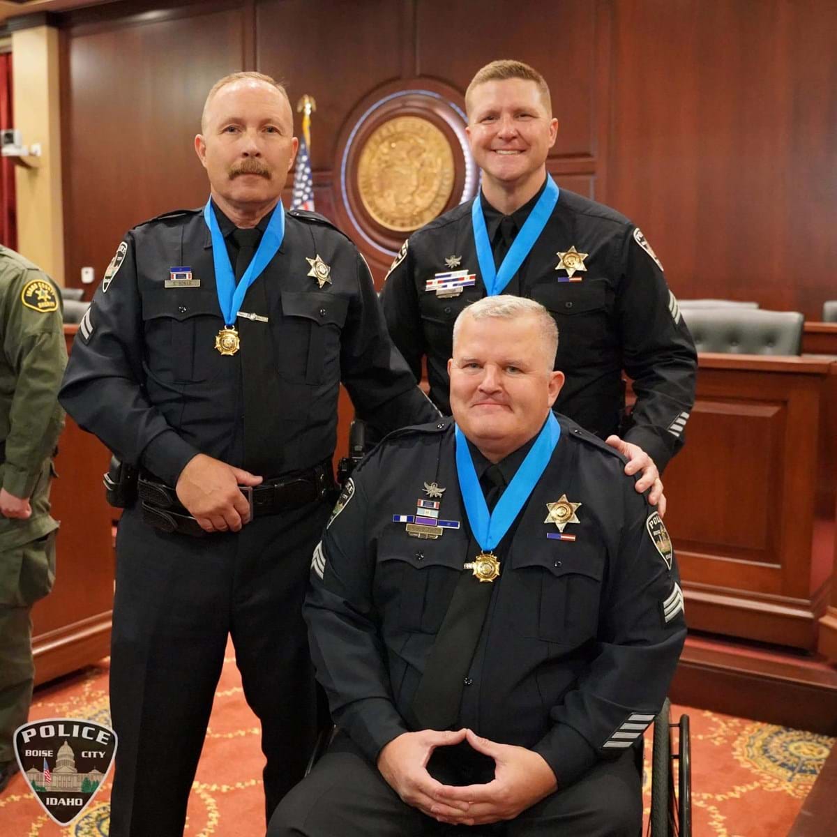 Sgt. (Ret.) Kevin Holtry, Sgt. Chris Davis and Cpl. Steve Bonas received the states highest honor