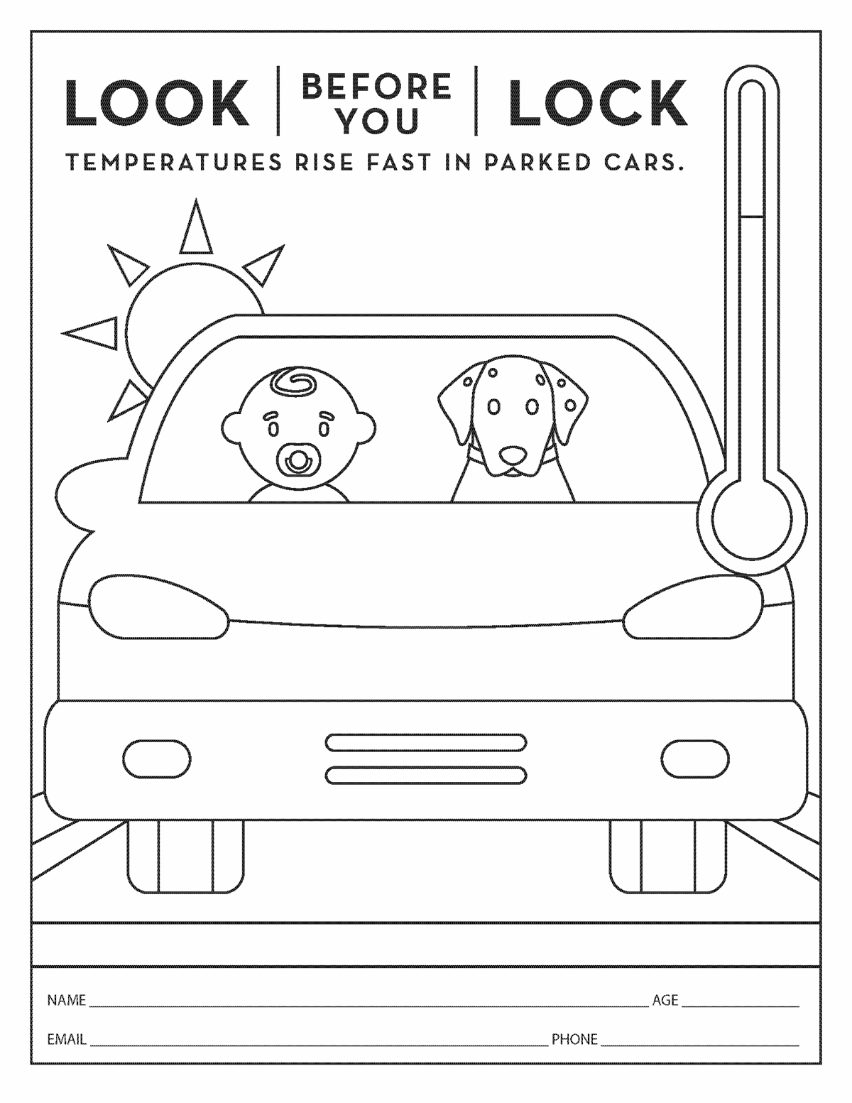 Look Before You Lock Coloring Page