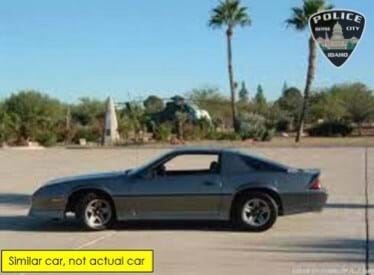 Car similar to the one police are looking for: 1989 Camaro Z28 IROC