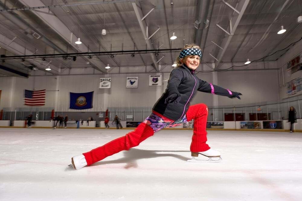 Girl ice skating at Idaho IceWorld