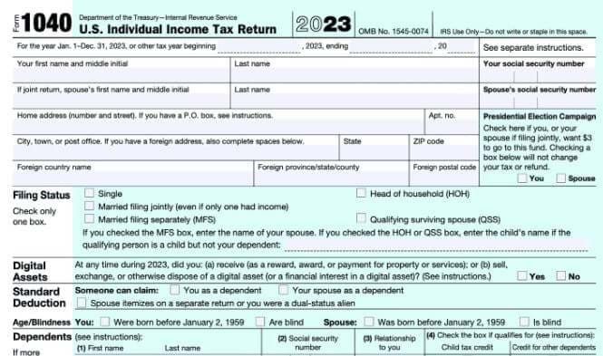 sample tax form