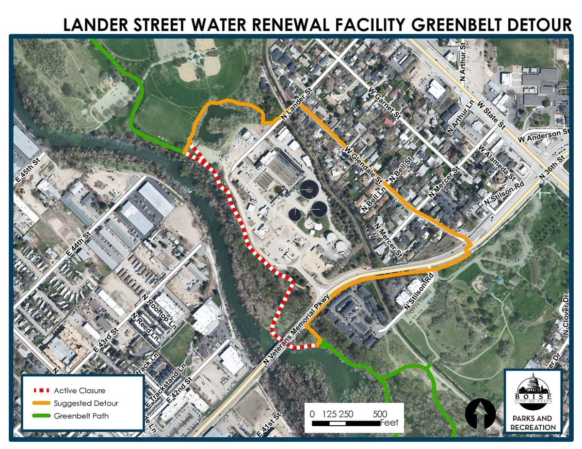 Lander Street Water Renewal Facility Greenbelt Closure Map
