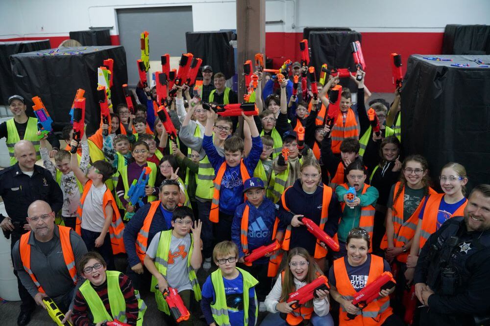 A group of kids posing at a PAL event