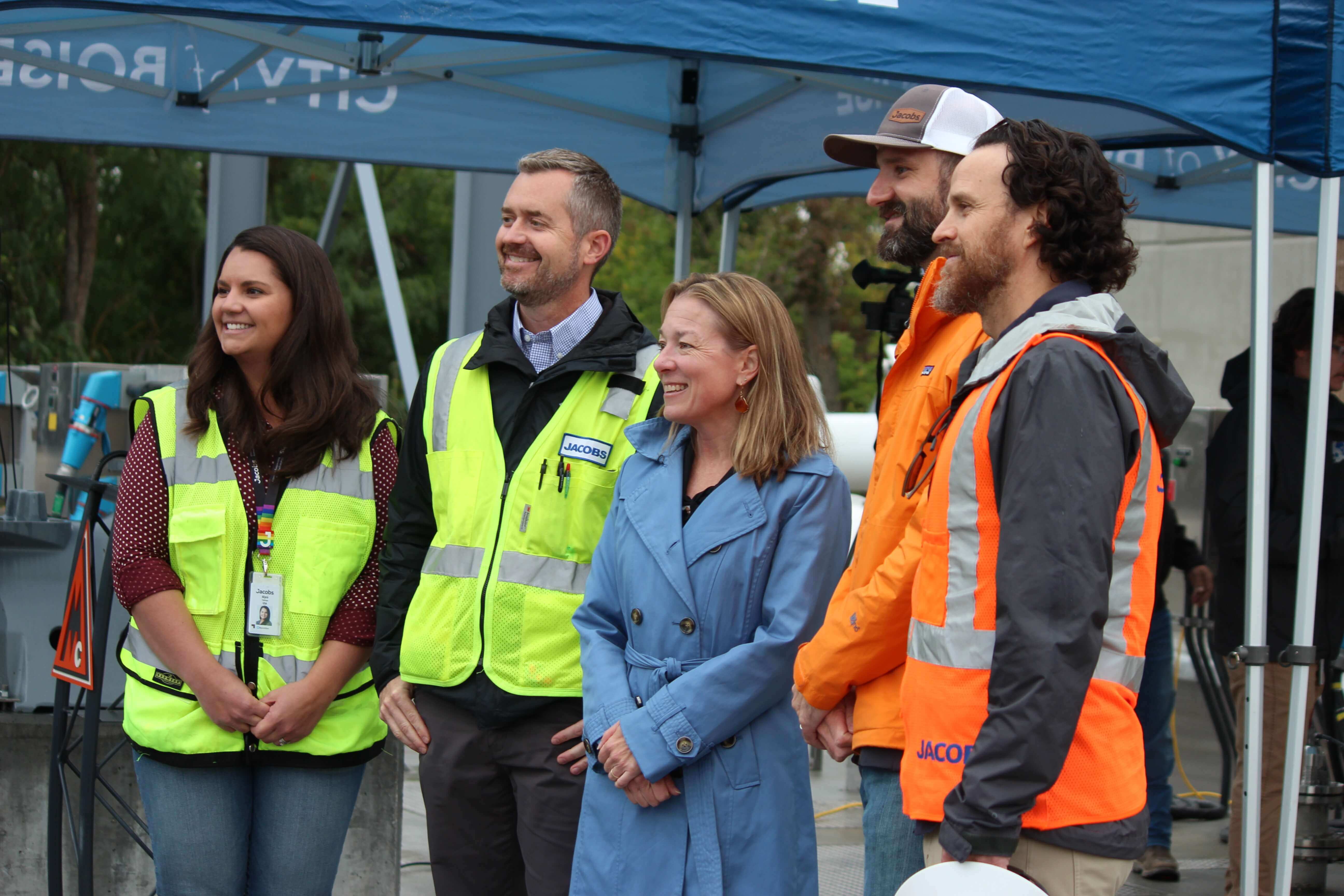Boise Mayor posing at Lander Street Clean Energy Celebration