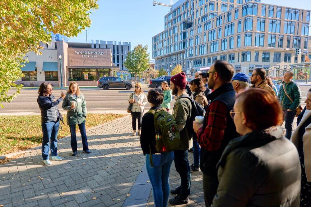 Group tour outside at BNI event.