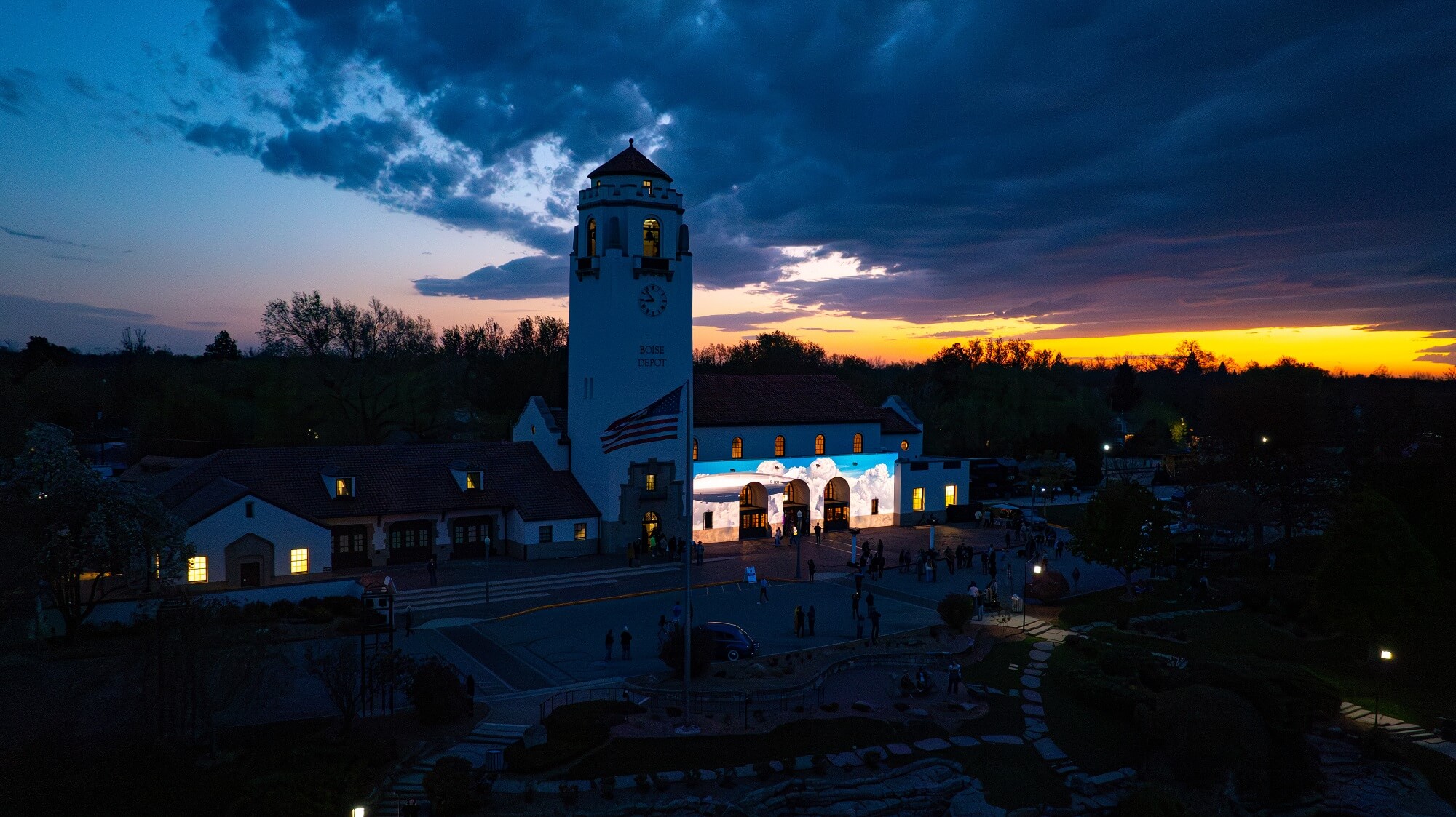 Art Projection on the Boise Depot for Centennial Celebrations