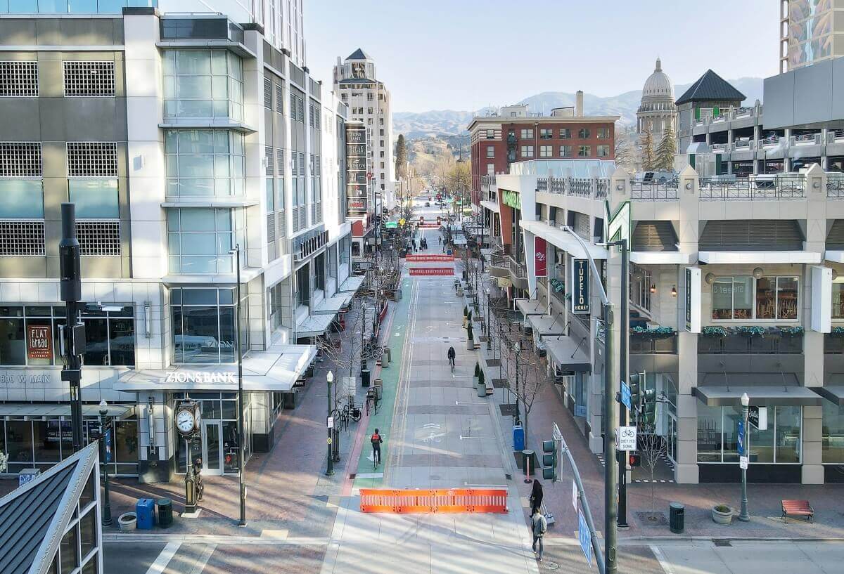 8th St drone view existing conditions.