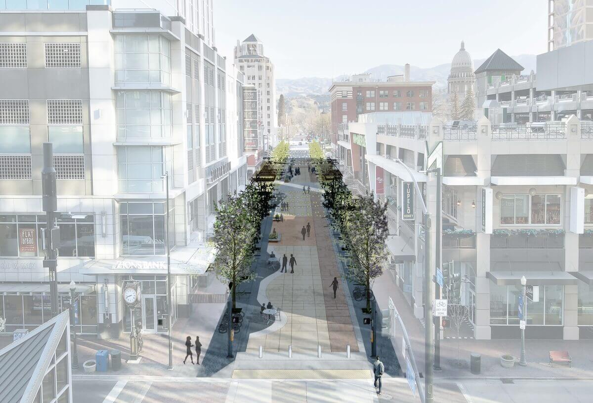 8th St drone view render.