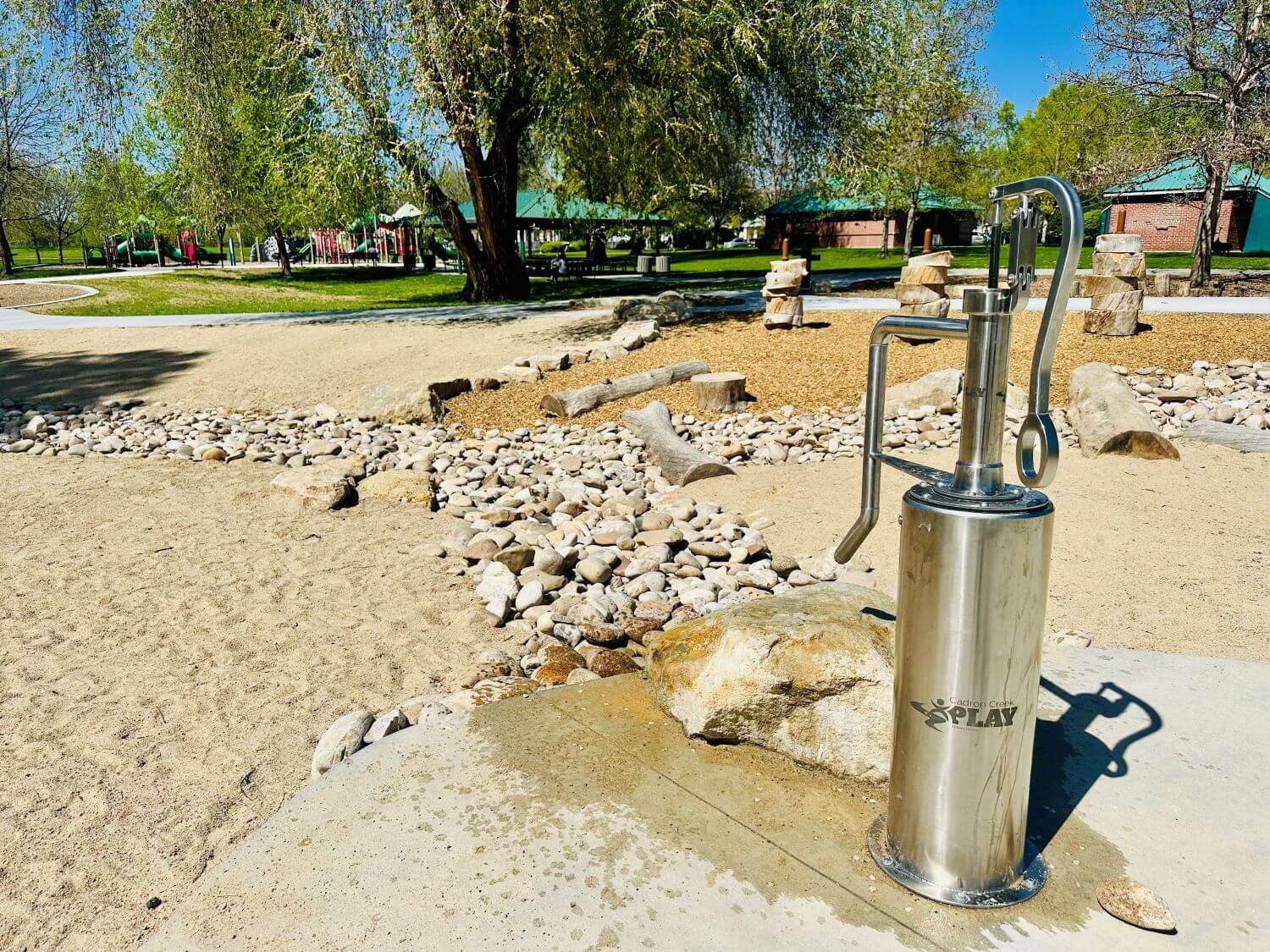 New Play Water Pump at Veterans Memorial Park.