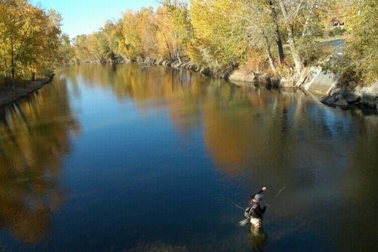 Fly fisherman in Boise River