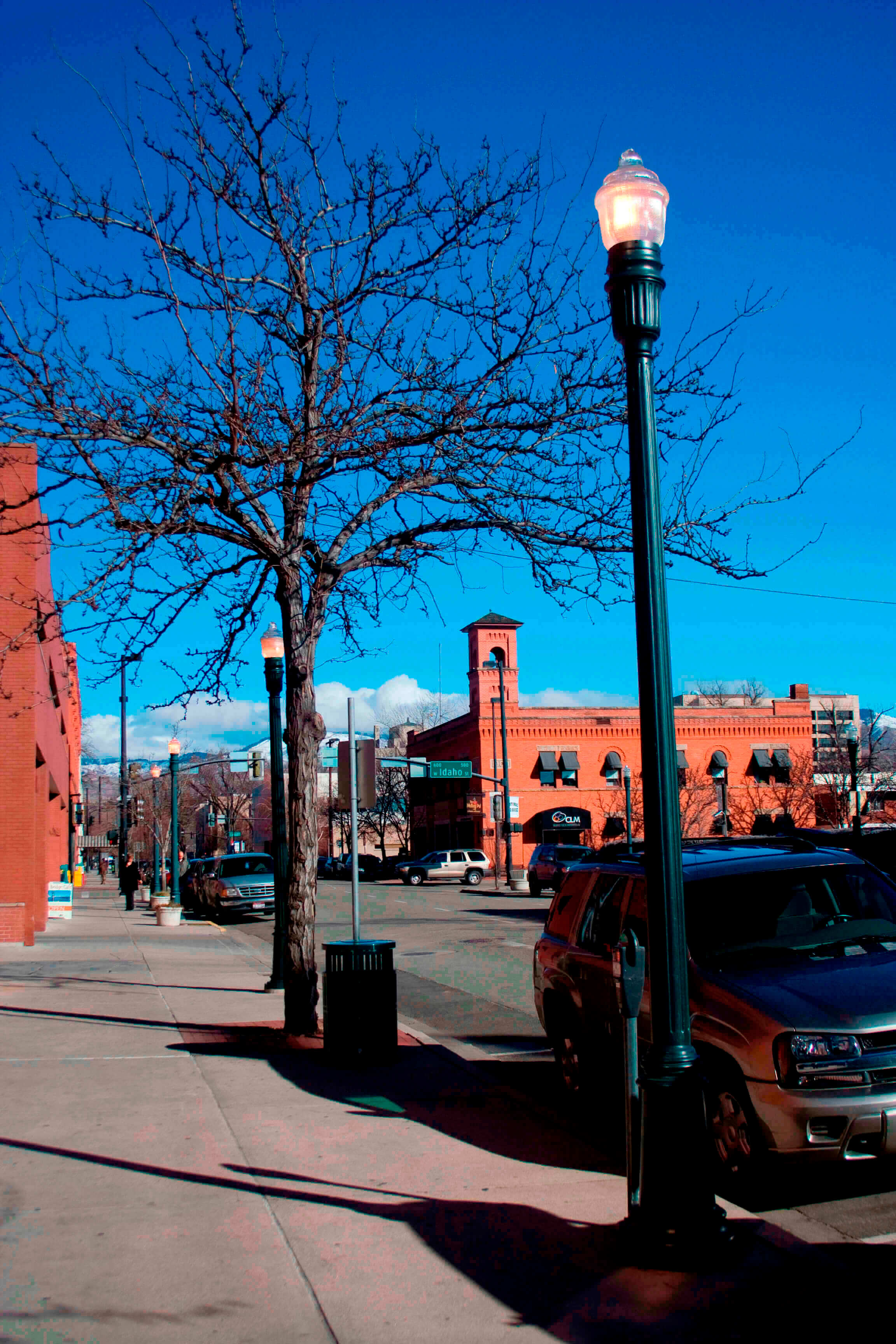 Streetlamp on downtowns street.