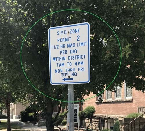 Boise's Special Parking District Zone 2 parking permit sign