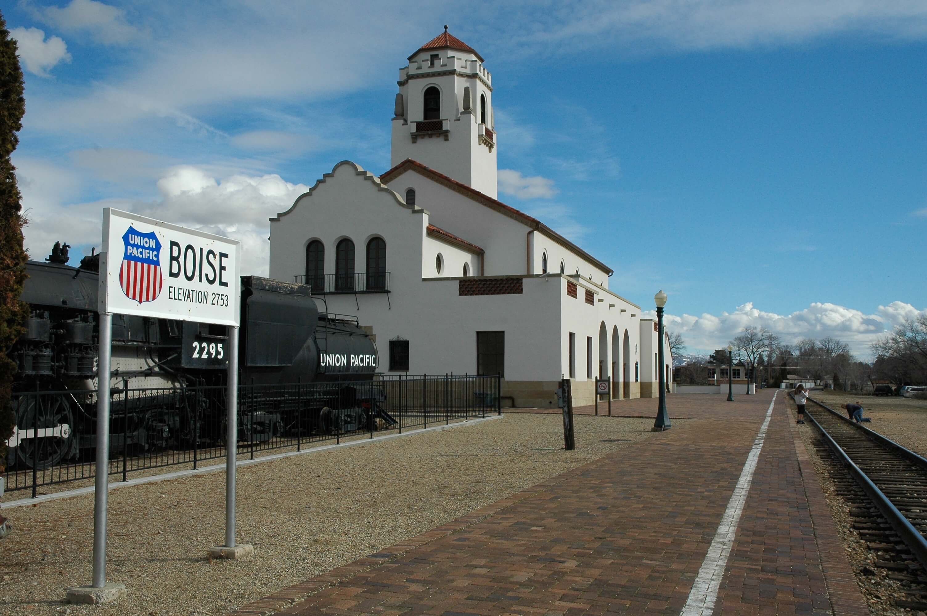 Boise Train Depot with blue skies in the background.