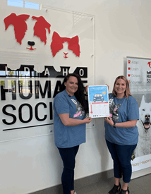 Humane Society with poster 